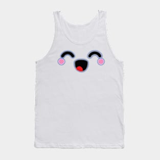 Kawaii cute closed eye happy face Tank Top